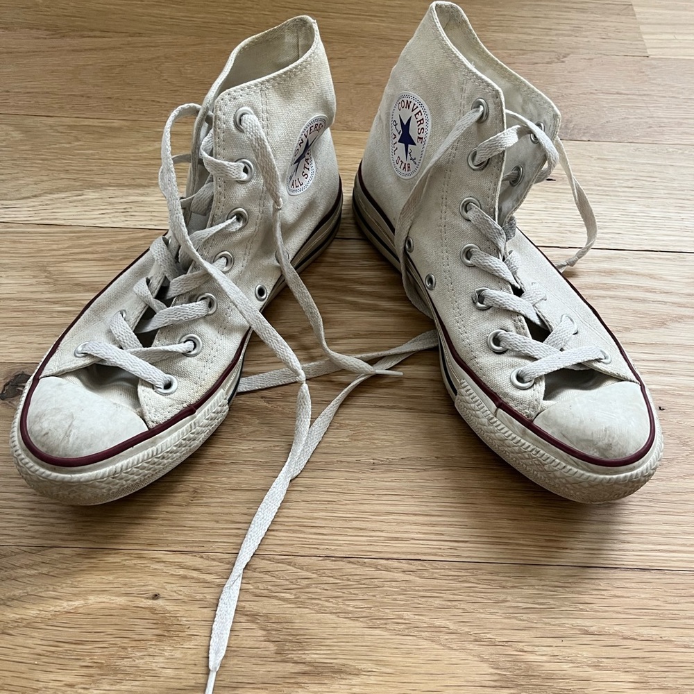 White converse high tops